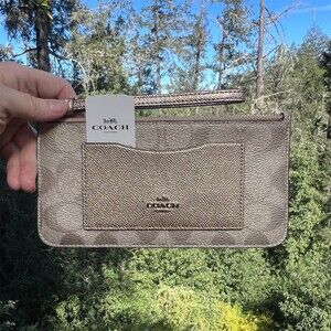 COACH Zip Top Cardholder Phone Case Wristlet Wallet NWT AUTHENTIC